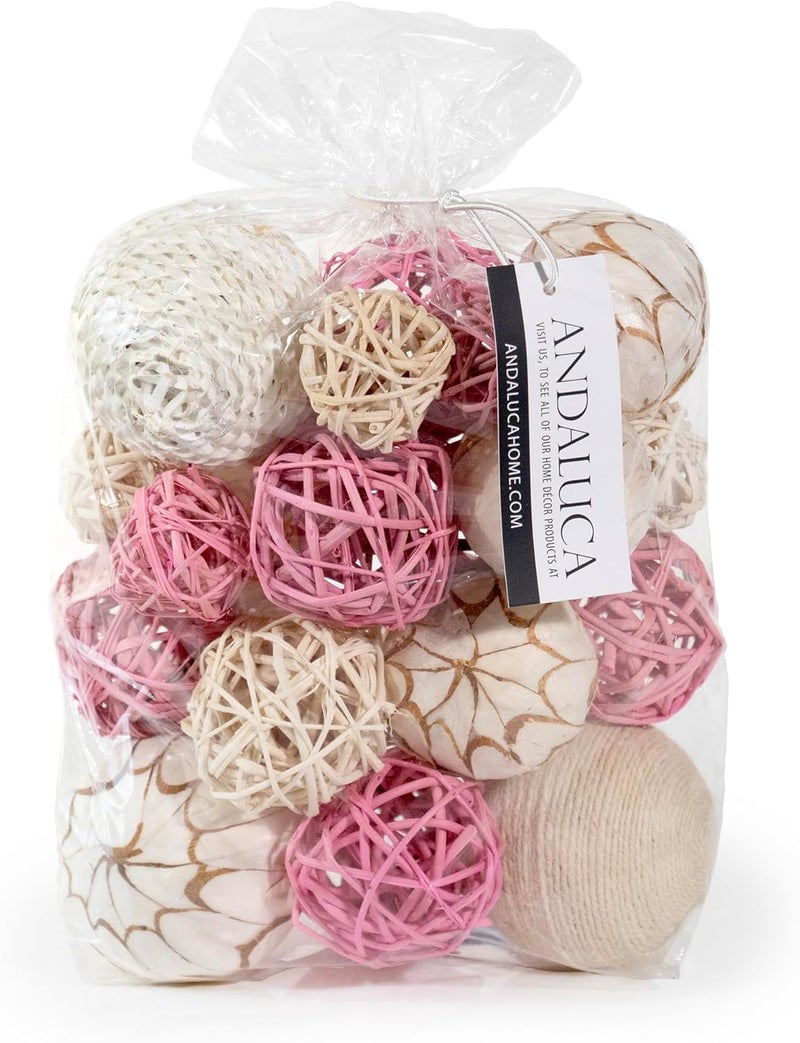 ANDALUCA Pink Decorative Balls Bowl Filler Orbs Home Decoration (Pink) - Image 1